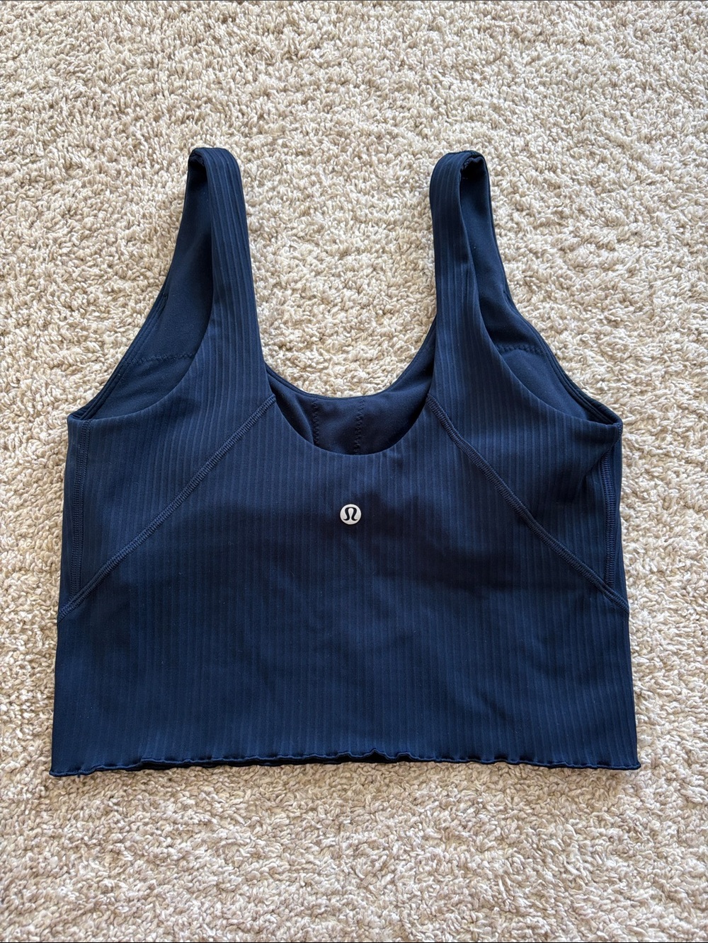 Lululemon Navy Ribbed Crop Tank Top